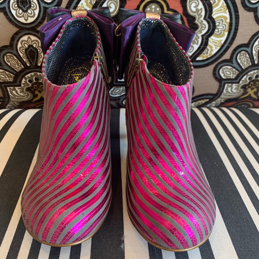 Stylish Pink and Purple Ankle Boots